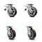 Service Caster 6 Inch Polyurethane Swivel Caster Set with Roller Bearing 2 Total Lock Brake SCC SCC-TTL30S620-PPUR-2-S-2 - alternate 1